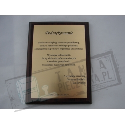 Elegancka nagroda, podziękowanie, dyplom, wyrazy uznania 250x200mm