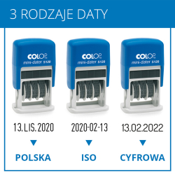 COLOP Mini datownik S120 różne formaty daty